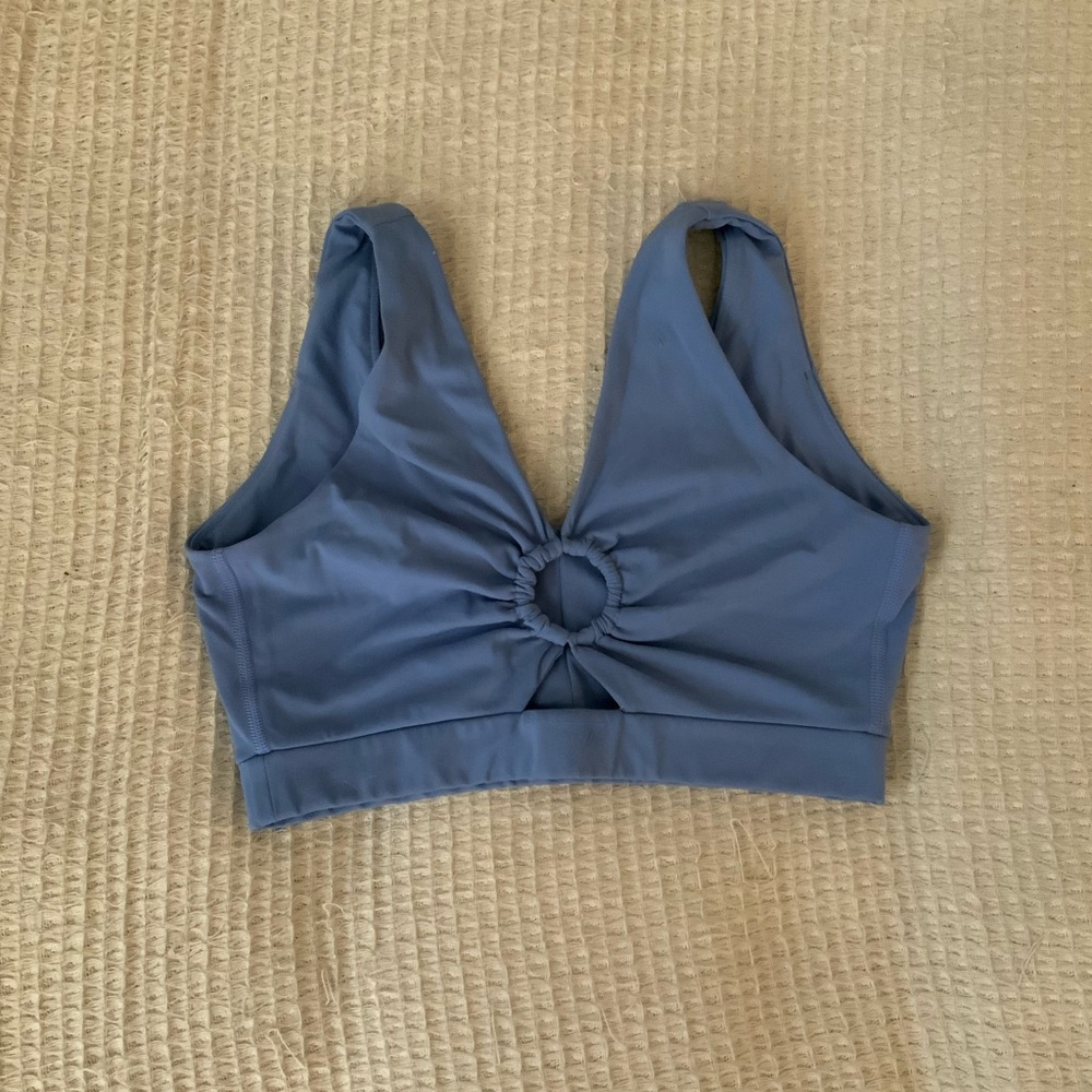 Whitney Simmons x GymShark V2 Blue Crop Top Sports Bra Tank Retro Lounge XS - Picture 2 of 7